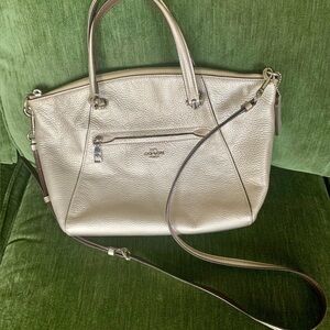 COACH pale gold leather bag